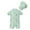 Light Green, variant on Hienoo Infant Boys Swimwear Set Short Sleeve Rash Guard One-Piece Swimsuit with Hat, Sizes 18-24M