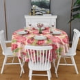 thumbnail image 2 of Pioneer Flower Floral Print Pattern Round Tablecloth 60"x60",Wrinkle Wipeable Table Cloth for Kitchen Dining Room Picnic Patio Party, 2 of 6