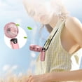 thumbnail image 2 of TopLLC Portable Handheld Small Fan, Foldable Personal Desk Fan with Phone Holder, USB Rechargeable Neck Hanging Fan with Digital Display 5 Gear Strong Airflow Cooling Fan for Office Bedroom Travel, 2 of 9