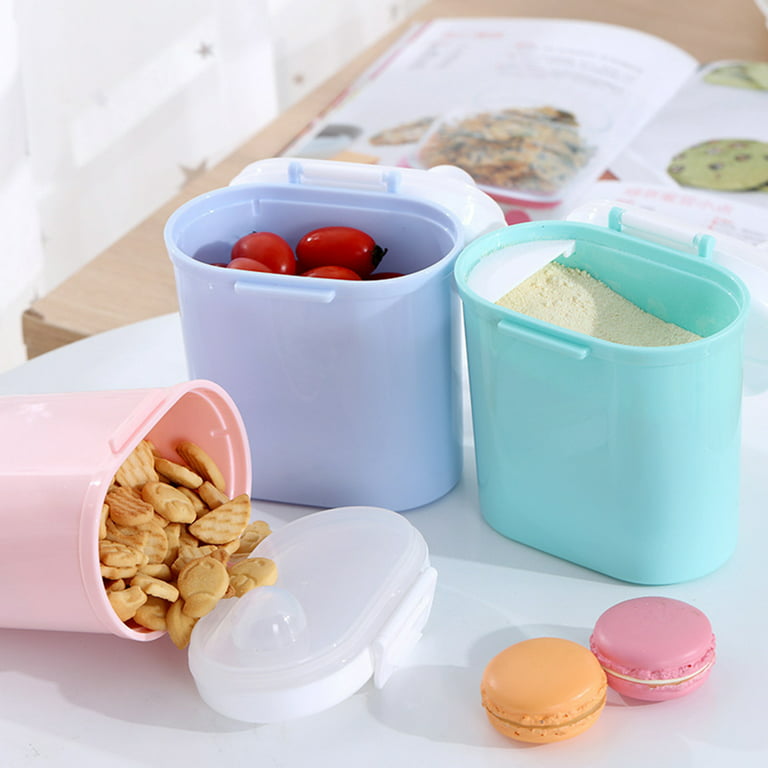 Silicone Baby Formula Dispenser Portable Travel Milk Powder Formula Container Candy Fruit Snack Storage Container with Scoop and Handle, BPA Free(