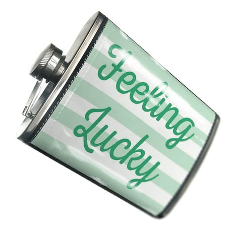 

NEONBLOND Flask Feeling Lucky St. Patrick s Day Simple Light Green Stripes