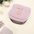 thumbnail image 3 of Unique Bargains 1 Pc Letter l Pattern Makeup Bag for Travel Pink Corduroy, 3 of 6