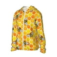 thumbnail image 2 of Sigee Honeycombs Print UPF50+ Men's Sun Protection Hoodie Shirt SPF UV Shirt Long Sleeve Fishing Outdoor Lightweight, S-3XL, 2 of 9