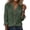 Army Green, variant on Linen Button Down Shirt Women Mandarin Collar Long Roll-Up Sleeves Tunic Tops Casual Blouse with Chest Pocket