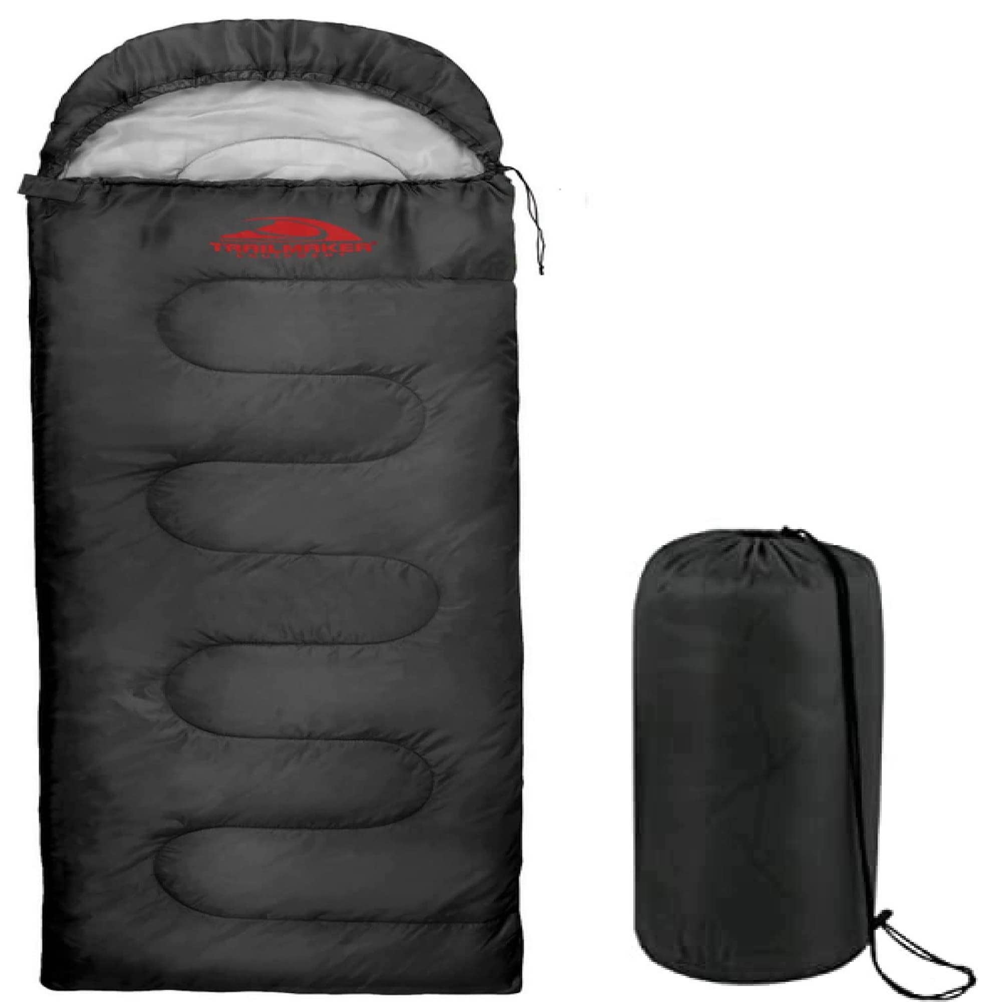 10 Pack of Bulk Wholesale Cold Weather Hooded Sleeping Bags for Adults, Kids, Homeless, Camping, Indoors & Outdoors - 10 Count Hooded Sleeping Bags in Black, Gray & Forest Green  71"L x 30"W