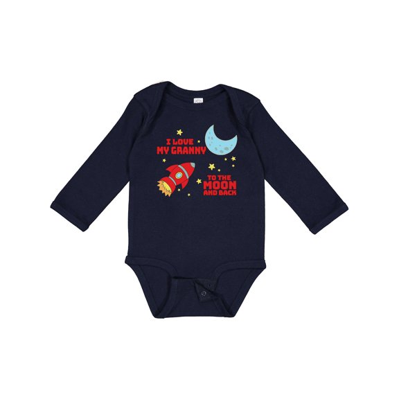 Inktastic I Love My Granny to the Moon and Back Boys or Girls Long Sleeve Baby Bodysuit