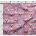 thumbnail image 2 of Soimoi Dog Print, Poly Taffeta Fabric, Decor Sewing Fabric by The Yard 56 Inch Wide, Decorative Fabric for Outdoor Upholstery, Umbrellas and Home Accents, Light Pink, 2 of 5