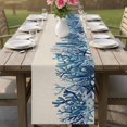 thumbnail image 4 of Summer Coastal Table Runner 72 Inches, Watercolor Ocean Coral Starfish Conch Beige Bed Runner Dresser Scarves Tabletop for Indoor Outdoor Parties/Ceremony/Banquet, 14" x 72", 4 of 9