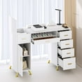 thumbnail image 3 of Advwin Manicure Table with Removable Panel, Nail Tech Desk with Dust Collector, Drawers & Storage Cabinet, Professional Nail Station for Salon or Home Studio, White, 3 of 11