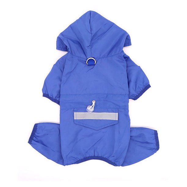 Chubasquero impermeable para perros, chaqueta impermeable para perros, impermeable, pequeño, con capucha, poncho para gatos de 4 patas (XL, azul)