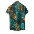 thumbnail image 5 of VBTAPA Mens Hawaiian Floral Shirt Short Sleeve Palm Tree Printed Button Down Shirts Summer Beach Vacation Tops Mint Blue S, 5 of 6