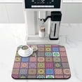 thumbnail image 2 of Washable Rubber Boho Floral Retro Dish Drying Mats for Kitchen Counter Home Large Coffee Bar Pad Accessories and Decor for Utensils Stemware 16''x18'', 2 of 7