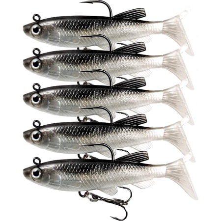 Soft Fishing Lures Shad Minnow Swimbaits Pre-Rigged Jig Heads Paddle Tail Swim Baits for Bass Trout Walleye Crappie Sinking Jigs Bait for Saltwater Freshwater Fishing Gifts for Men