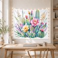 thumbnail image 5 of Lush Desert Cactus Garden on White Background Serene Watercolor for Plant Lovers Botanical Wall Art Decor Housewarming Gift Tapestry Wall Hanging for Bedroom and Living Room, 5 of 7