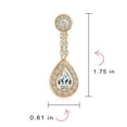thumbnail image 4 of Bling Jewelry Womens Teardrop Halo Pave CZ Dangle Statement Clip On Earrings Rose, 4 of 6