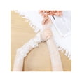thumbnail image 5 of INSPIRE CHIC Women's Lace Floral Mesh Gloves Female Pearl Bowknot Polka point Wrist Fingerness Length Sleeves for Elegant Bridge Wedding Evening Party White15, 5 of 6