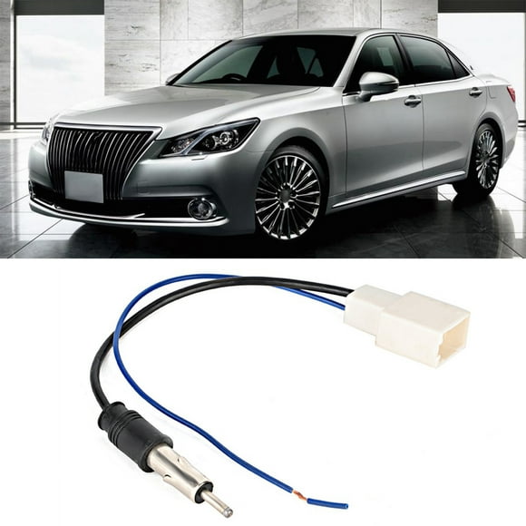 Crown Car Adaptador De Antena De Radio CD Cable Femenino Con Amplificador, Material ABS, Fácil De Instalar