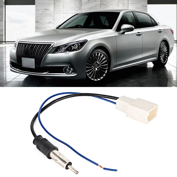 Crown Car Adaptador De Antena De Radio CD Cable Femenino Con Amplificador, Material ABS, Fácil De Instalar