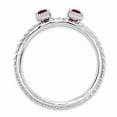 thumbnail image 3 of Created Ruby Sterling Silver Two-Stone Ring, 3 of 9
