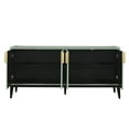 thumbnail image 4 of Sideboard Buffet Cabinet, 4 Door Storage Cabinet with Wood Leg, Aluminium Handle and 3 Adjustable Shelves, 4 of 8