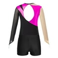 thumbnail image 6 of Miaeowve Kids Girls Mesh Long Sleeve Gymnastics Leotards with Athletic Shorts Sets Biketard Dance Hot Pink&Black 12, 6 of 7