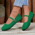 thumbnail image 5 of Ballet Flats for Women Slip On Square Toe Formal Wedding Flats Shoes with Low Arch Fashion Soft Sole Loafers Canvas Retro Shoes Green 42, 5 of 8
