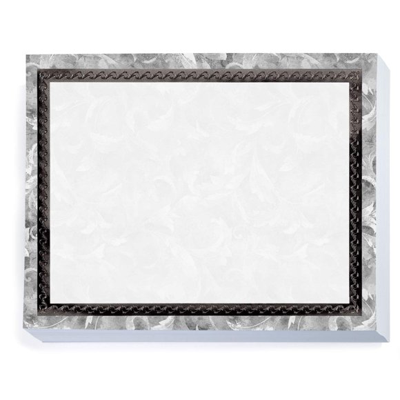 PaperDirect Black Marbleized Leaf Specialty Certificates, Silver Foil Embossed Border 8 1/2 inch x 11 inch, 38lb Cover Stock, 50 Count, for School, Work, Diplomas & Award Certificates