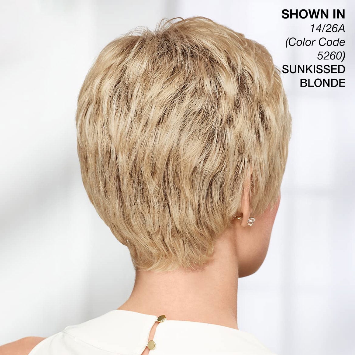 Paula Young Casey WhisperLite Wig Short, Ultra-Chic Pixie Wig with Neat, Straight Layers/Multi-tonal Shades of Blonde, Silver, Brown, and Red