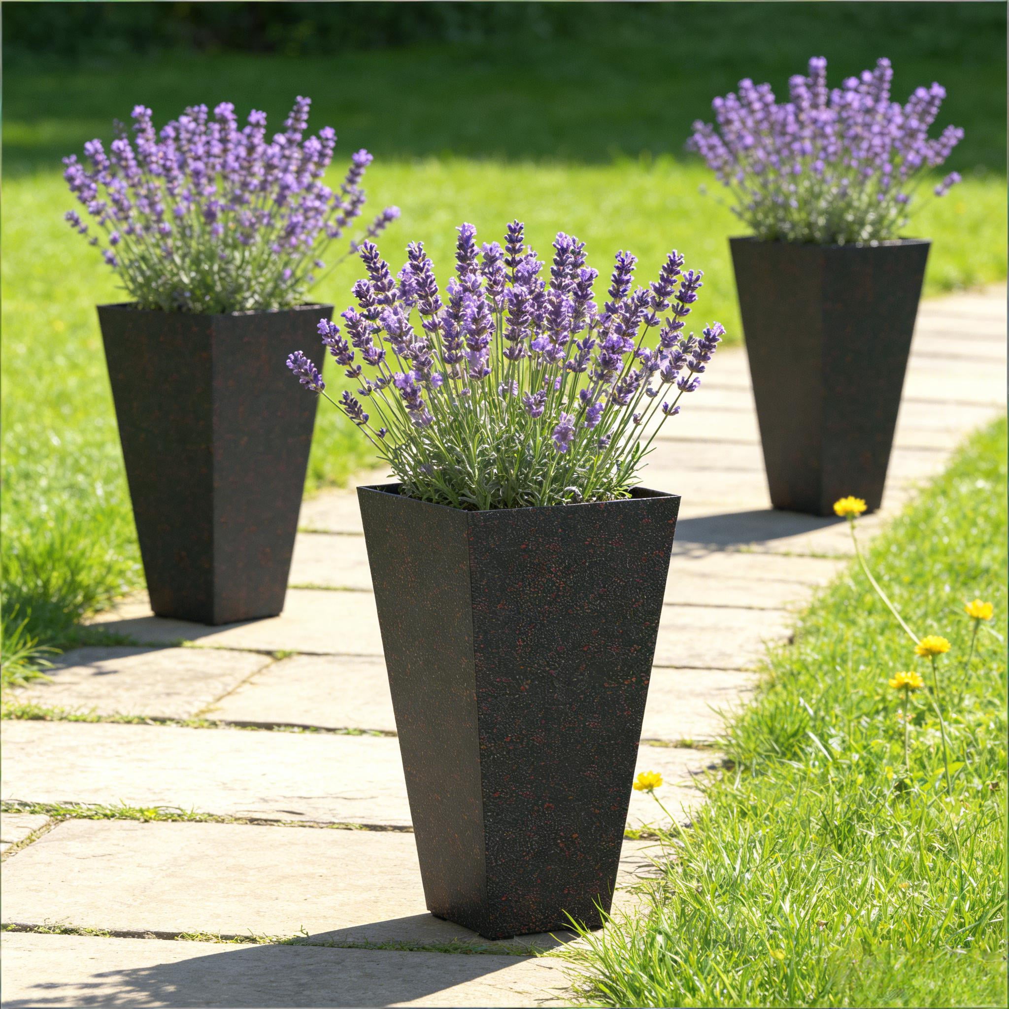 Set of 3 Flower Pots,Tall Planters