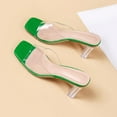 thumbnail image 6 of NOKIO Ladies Fashion Summer Sransparent PVC Open Toe Thick High Heeled Sandals Clear Open Toe Heels Sandals Transparent Strap Stiletto High Heels Slip on Mules for Women, 6 of 7
