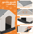 thumbnail image 4 of Casa para Perro Poli Pets Berlín Gris Mediana con Piso Elevado, Rejillas de Ventilación y Diseño Sellado, 4 of 6
