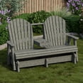 thumbnail image 3 of Wildridge Heritage 5' Glider with Console Glider, Dark Gray - Outdoor Weather Resistant Recycled Plastic Furniture for Patio, 3 of 4