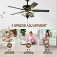 thumbnail image 6 of 52'' Modern Crystal Chandelier Ceiling Fans with Lights, Gorgeous Reversible Motor and 6 Speed Ceiling Fan Light Fixture with Remote Control for Indoor Decoration Living Room/Dining Room, 6 of 9