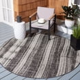 thumbnail image 2 of SAFAVIEH Courtyard John Striped Indoor/Outdoor Area Rug, Black/Grey, 6'7" x 6'7" Round, 2 of 8