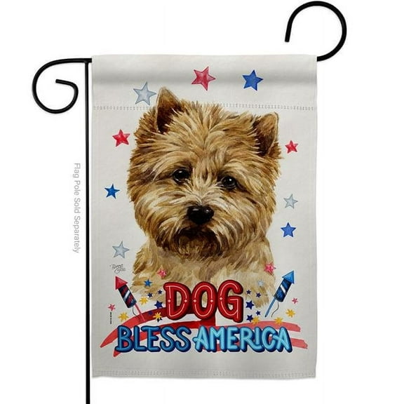 Breeze Decor G120153-BO Patriotic Cairn Terrier Animals Dog 13 x 18.5 in. Double-Sided Decorative Vertical Garden Flags for House Decoration Banner Yard Gift