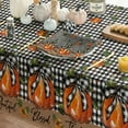 thumbnail image 4 of Fall Tablecloth 60×120 Inch Rectangular, Thanksgiving Autumn Harvest Black and White Buffalo Plaid Orange Pumpkin Washable Table Cover for Party Picnic Dinner Decor, 4 of 6