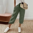 thumbnail image 2 of LEKODE Womens Capri Pants Summer Pants for Women Comfy Pants Women Active Wear Business Casual Pants for Women Exercise Pants for Women Plus Size Pants Blackish Green 2XL, 2 of 8