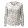 thumbnail image 1 of Playera George Talla CH Cuello V Manga Larga Estampado Hojas, 1 of 4