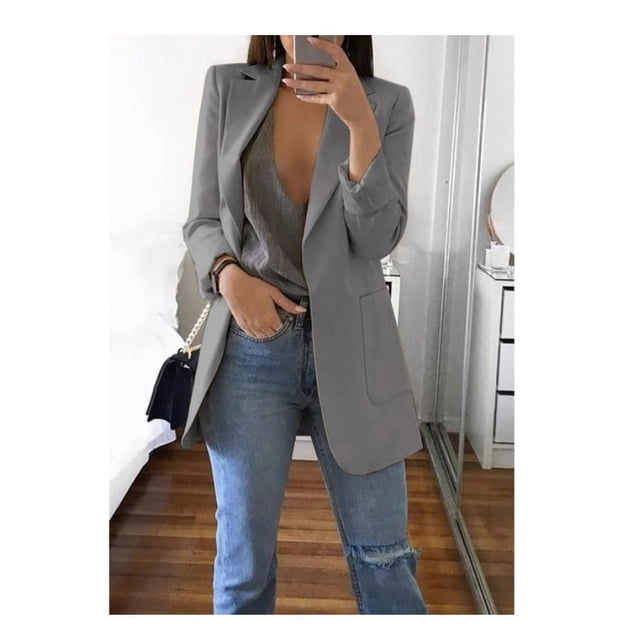 Traje informal de moda europea y americana, cárdigan ajustado con cuello tipo Polo, abrigo de mujer con temperamento, primavera y otoño 2024