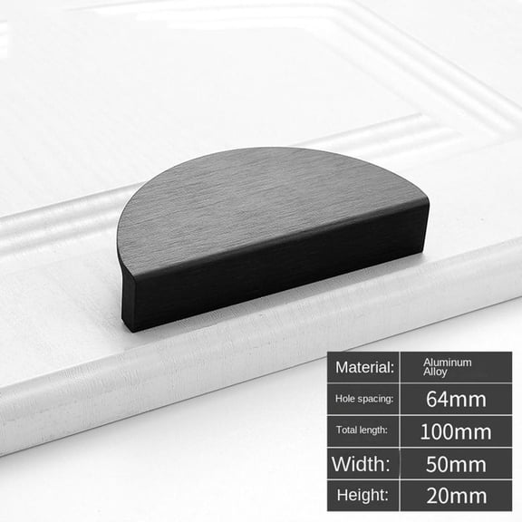 Cabinet Wardrobe Semicircle Multifunctional Furniture Hidden Invisible Clasp Drawer Pull Handles Cabinet Door Knobs Half Moon Handle COLOR 2