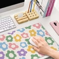 thumbnail image 6 of Large Gaming Mouse Pad with Stitched Edges, Colorful Groovy Flowers Desk Mat Extended Keyboard Pad, Non-Slip Rubber Base Desk Pad for Keyboard and Mouse, 31.5X11.8 inch, 6 of 6