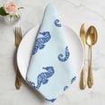 thumbnail image 2 of Navy Blue Seahorse Cloth Napkins, Summer Ocean Nautical Coastal Textured Washable and Reusable Dinner Napkins Set of 4, Table Napkin for Kitchen Party Birthday Wedding Hotel Housewarming 20"x20", 2 of 9