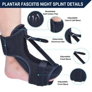 Upgrade Plantar Fasciitis Night Splint for Men Women, Drop Foot Brace Splint with Foot Massage Ball, Cushion Arch Support and Reinforcement Belt, Adjustable Ankle Brace for Foot Pain