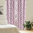 thumbnail image 3 of Ambesonne Fantasy Window Curtains, Cartoon with Castle Stars, Each 28" W x 63" L, Pale Mauve Brown Pink, 3 of 5
