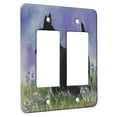 thumbnail image 1 of KuzmarK™ 2 Gang Rocker Wall Plate - Black Scottish Terrier with Blue Flowers Scottie Dog Art by Denise Every, 1 of 1