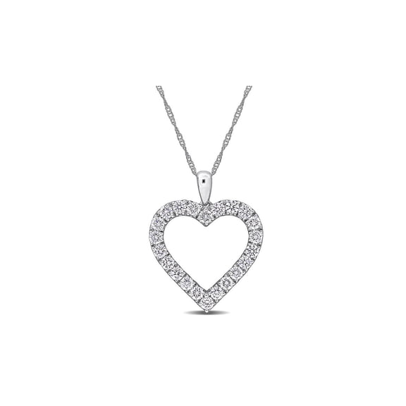 2.00 Carat (Ctw VS1-VS2) Lab-Grown Diamond Heart Pendant Necklace in 14K White Gold with Chain for Women