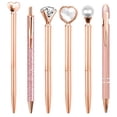 thumbnail image 2 of Clearance Sale! 6PCS Diamond Ballpoint Pen Set, Retractable Sparkly Pens for Writing & Gifting, Plastic, for Office & Home, (14cm, Gold), 2 of 6