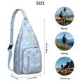 thumbnail image 3 of Cute Mythical Horse Sling Backpack - Unicorn Rainbow Print Shoulder Bag (Easy Access Pockets, Comfortable & Waterproof), 3 of 4