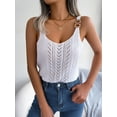 thumbnail image 3 of ZOELNIC Womens Tank Tops Crew Neck Spring Summer Camisole Metal Buckle Straps Cami Top Sleeveless Knitted Shirt, XL, 3 of 7