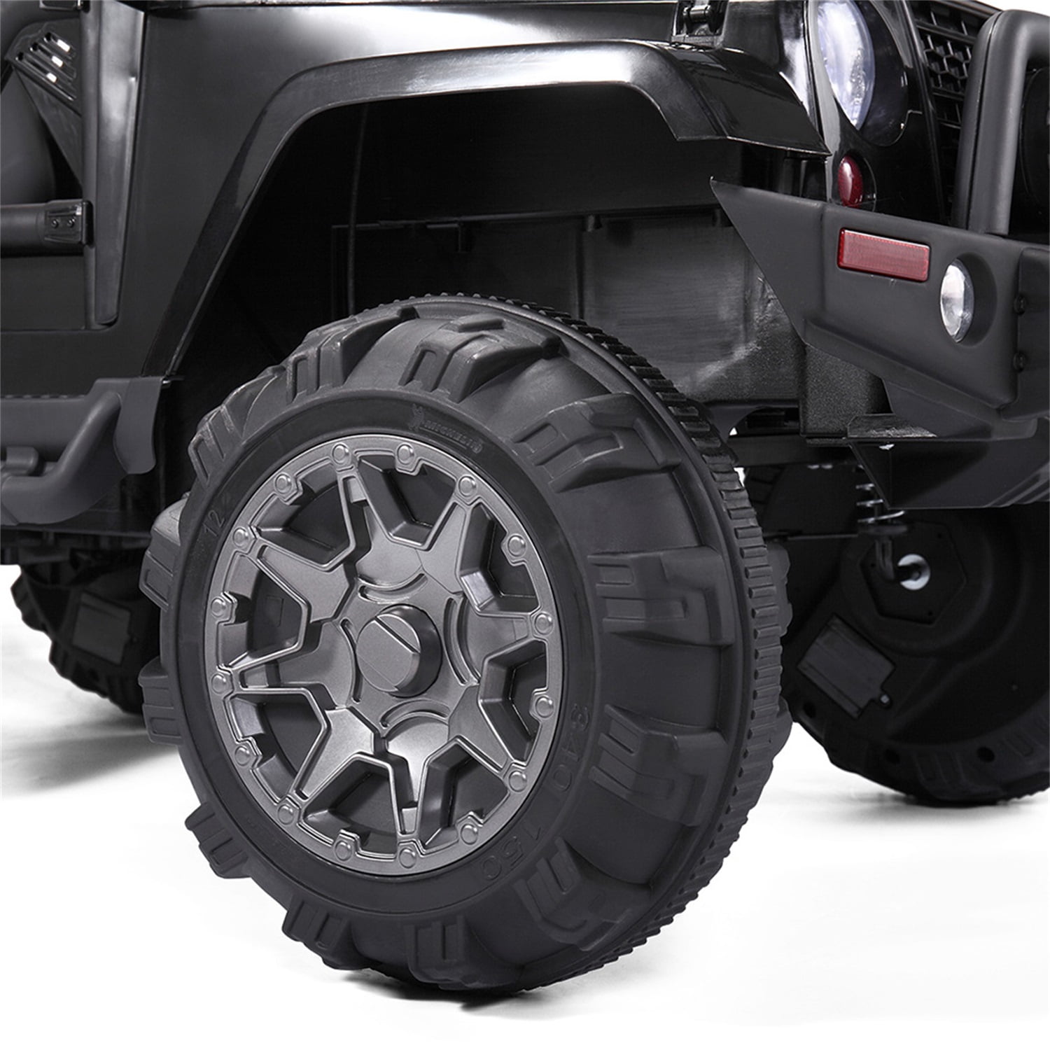 CIPACHO Electric Cars for Kids, 12V Ride On Truck Car Gift for Children Boys with Remote Control, 3 Speeds, Spring Suspension, LED Lights, Black